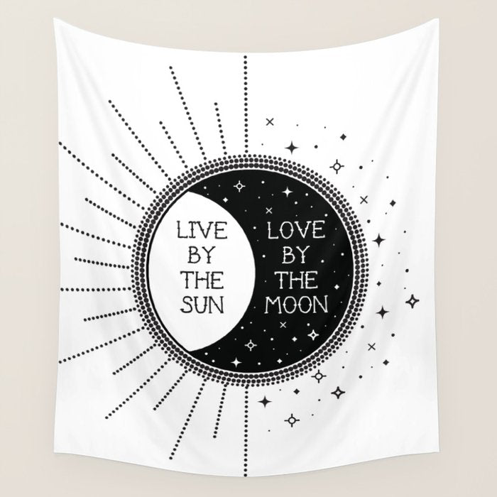 Live by the Sun Love by the Moon Wall Tapestry Gallery Image 1