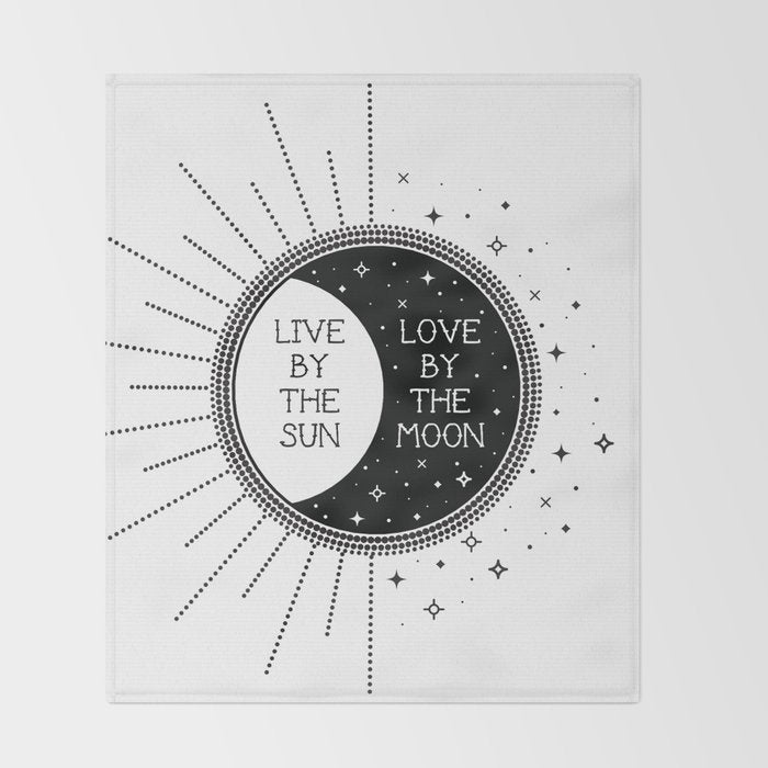 Live by the Sun Love by the Moon Throw Blanket Gallery Image 2