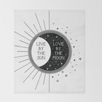 Live by the Sun Love by the Moon Throw Blanket Gallery Image 2