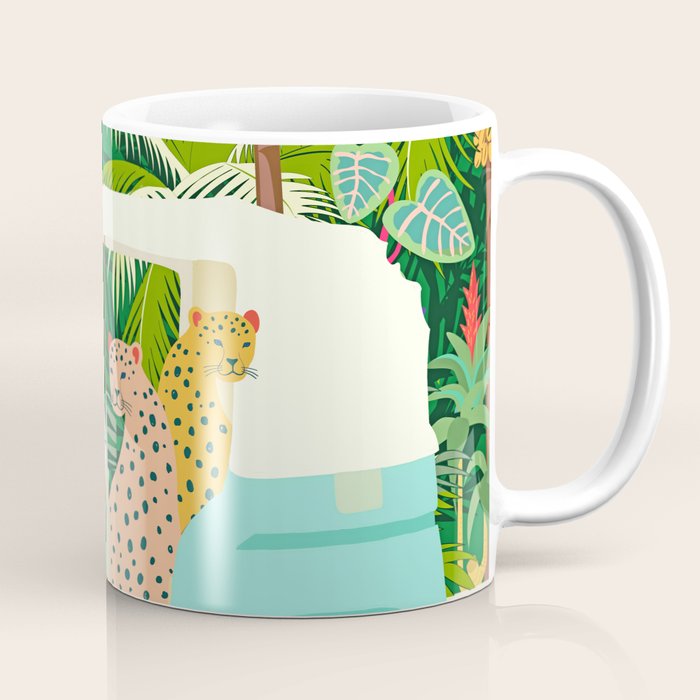 Rikshaw ride with Javan leopards in Bali | Tropical Nature Jungle Bohemian Wildlife Travel Coffee Mug Gallery Image 1