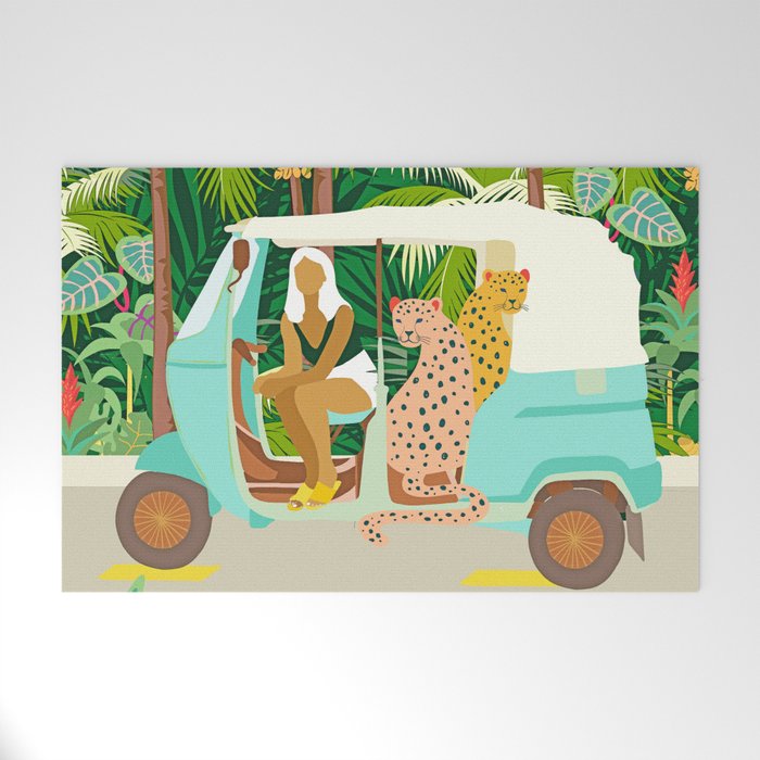 Rikshaw ride with Javan leopards in Bali | Tropical Nature Jungle Bohemian Wildlife Travel Welcome Mat Gallery Image 1
