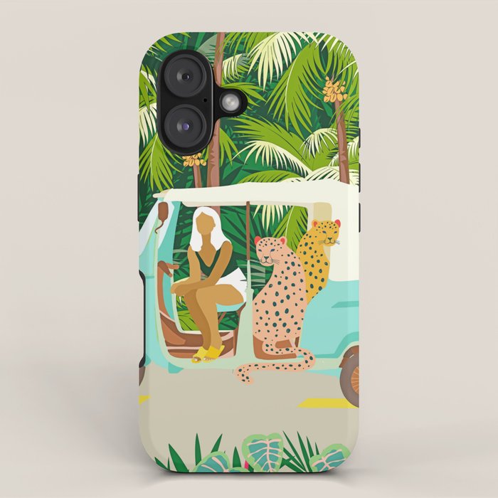 Rikshaw ride with Javan leopards in Bali | Tropical Nature Jungle Bohemian Wildlife Travel iPhone Case Gallery Image 1