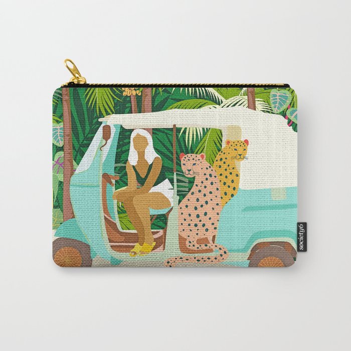 Rikshaw ride with Javan leopards in Bali | Tropical Nature Jungle Bohemian Wildlife Travel Carry All Pouch Gallery Image 1