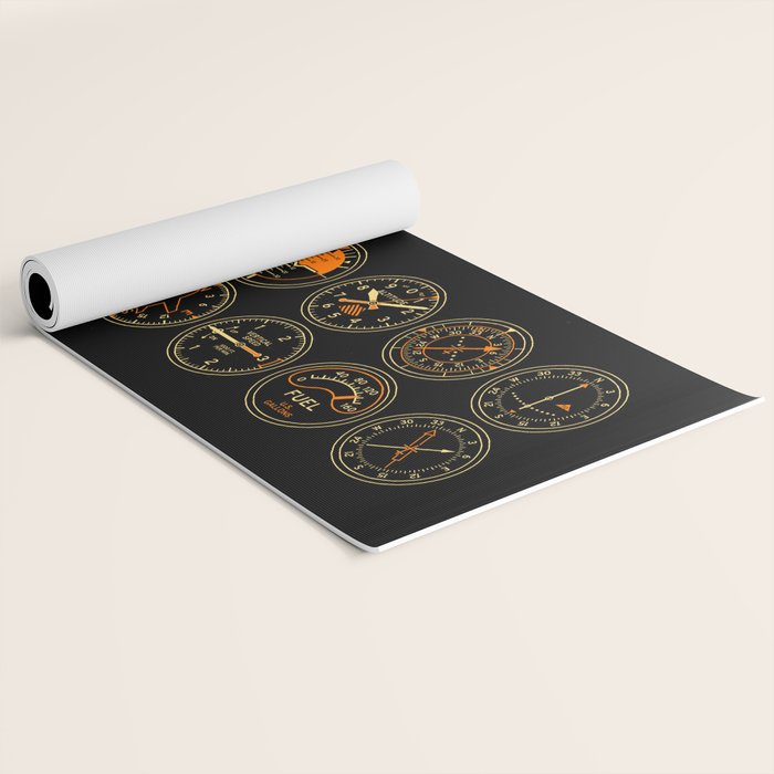 Aircraft Flight Instruments - Full Black Yoga Mat Gallery Image 2