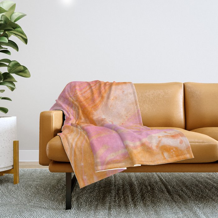 pink agate gemstone Throw Blanket Gallery Image 1