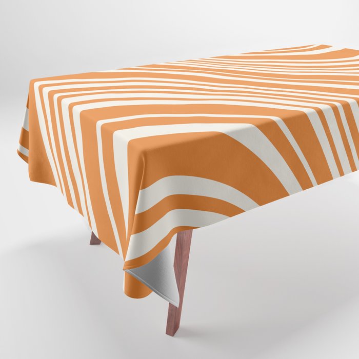 Wavy Stripes XLVI - Retro Orange Tablecloth Gallery Image 1