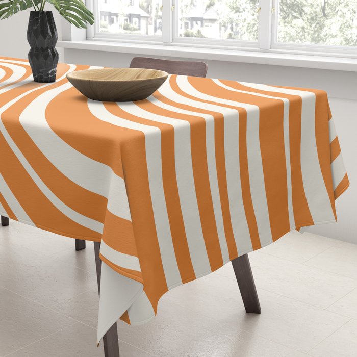 Wavy Stripes XLVI - Retro Orange Tablecloth Gallery Image 3