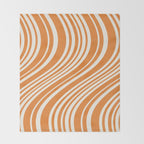 Wavy Stripes XLVI - Retro Orange Throw Blanket Gallery Image 2