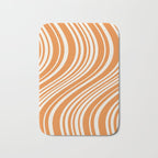 Wavy Stripes XLVI - Retro Orange Bath Mat Gallery Image 1
