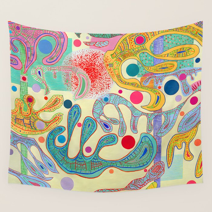Wassily Kandinsky - Capricious Forms Wall Tapestry Gallery Image 4