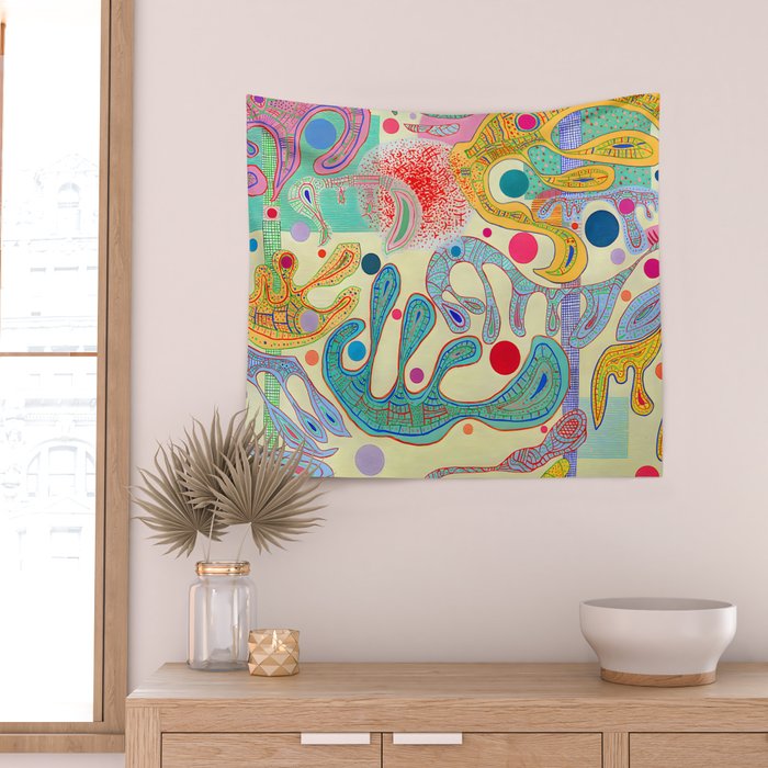 Wassily Kandinsky - Capricious Forms Wall Tapestry Gallery Image 2