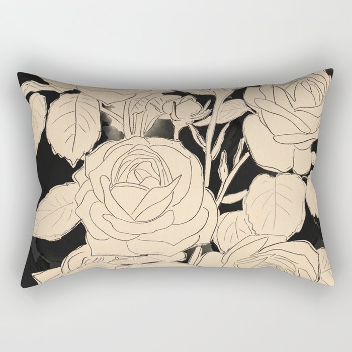 White Roses 3 Rectangular Pillow Gallery Image 1