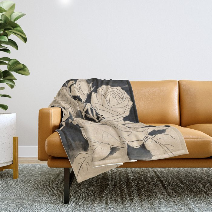 White Roses 3 Throw Blanket Gallery Image 1