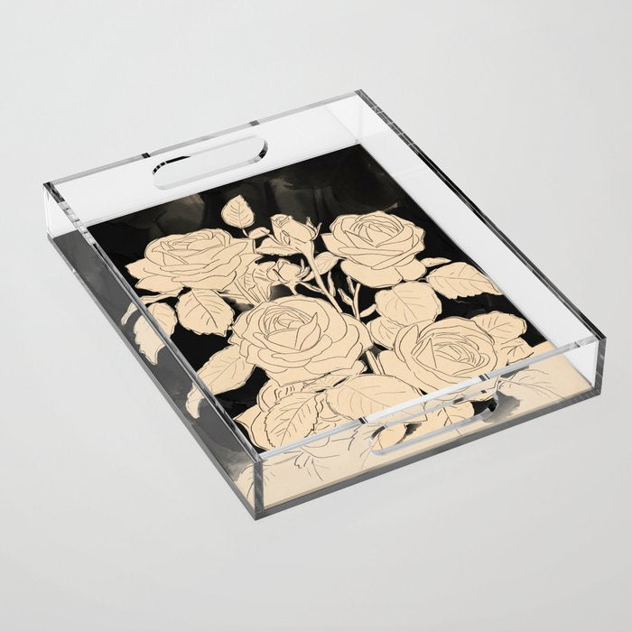 White Roses 3 Acrylic Tray Gallery Image 1