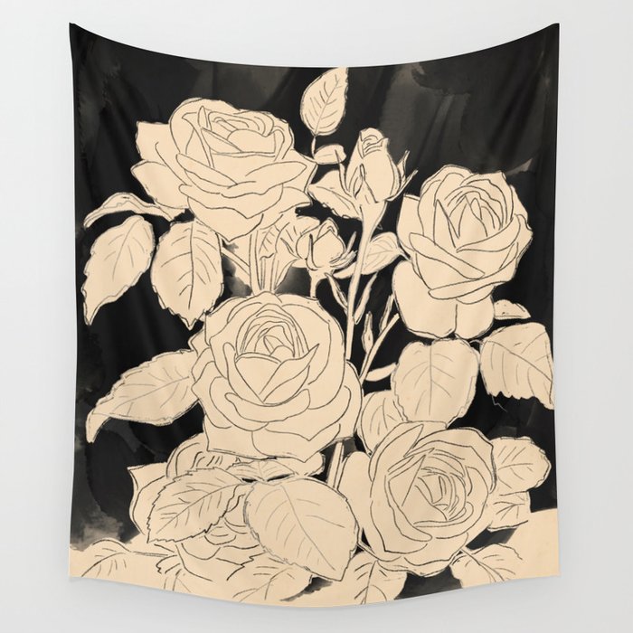 White Roses 3 Wall Tapestry Gallery Image 4