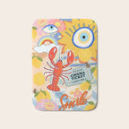 Eclectic Boho Summer Poster ,Good Vibes, Citrus, Sea Life Bath Mat Gallery Image 1