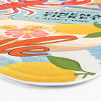 Eclectic Boho Summer Poster ,Good Vibes, Citrus, Sea Life Bath Mat Gallery Image 3