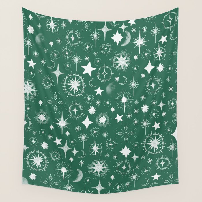 Greenish stellar S Wall Tapestry Gallery Image 1