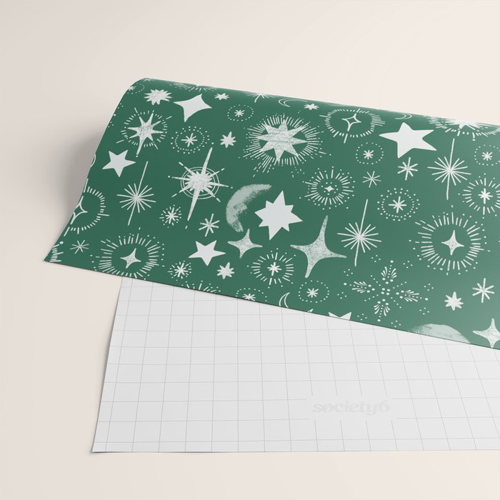 Greenish stellar S Wrapping Paper Gallery Image 2