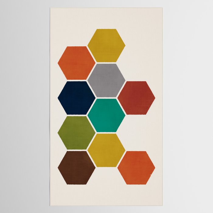 Mid-Century Modern Honeycomb Tablecloth Gallery Image 2
