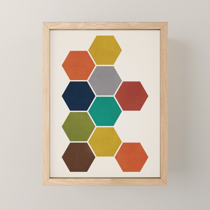 Mid-Century Modern Honeycomb Mini Art Print Gallery Image 1