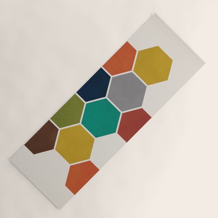 Mid-Century Modern Honeycomb Yoga Mat Gallery Image 1