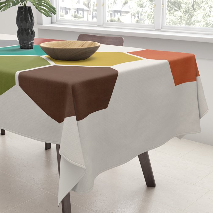 Mid-Century Modern Honeycomb Tablecloth Gallery Image 3