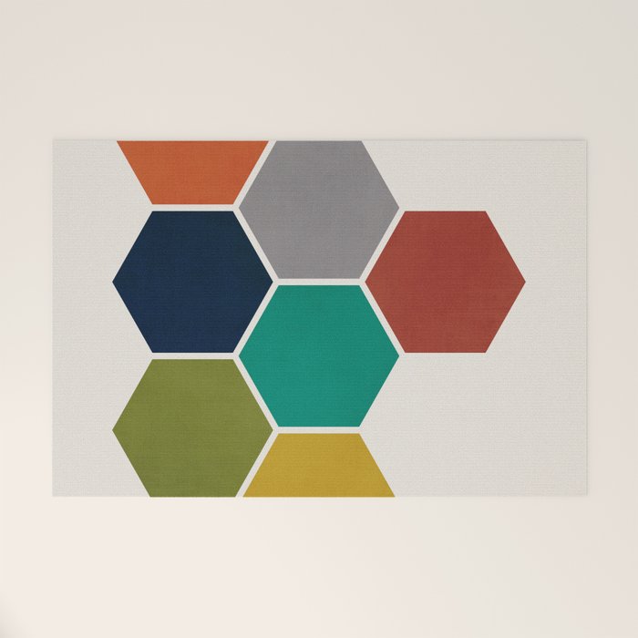 Mid-Century Modern Honeycomb Welcome Mat Gallery Image 1