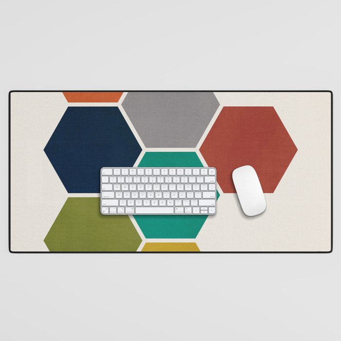 Mid-Century Modern Honeycomb Desk Mat Gallery Image 1