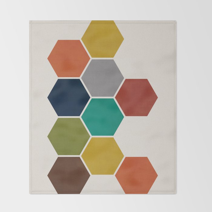 Mid-Century Modern Honeycomb Throw Blanket Gallery Image 2
