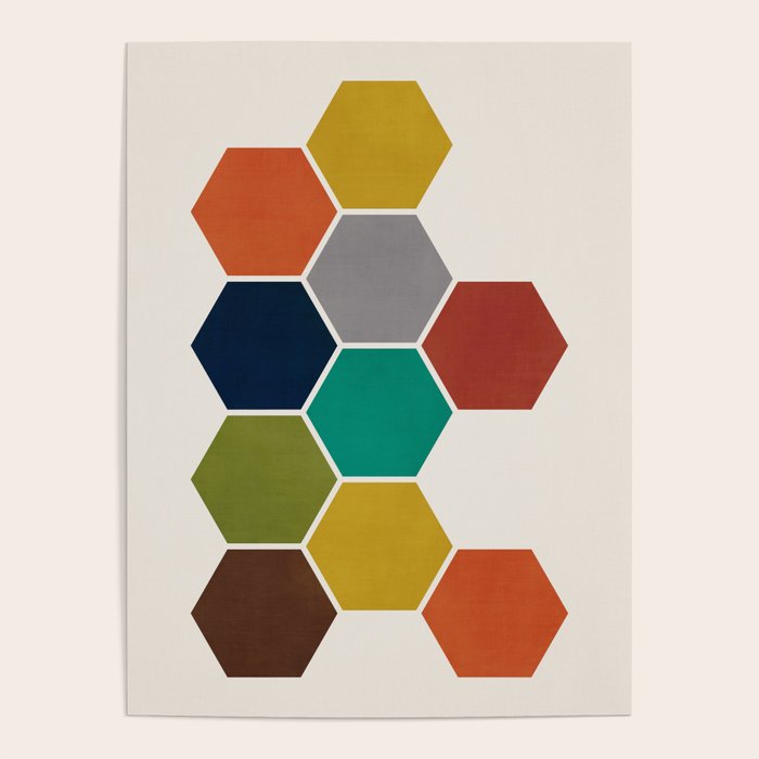 Mid-Century Modern Honeycomb Poster Gallery Image 1