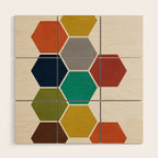 Mid-Century Modern Honeycomb Wood Wall Art Gallery Image 1