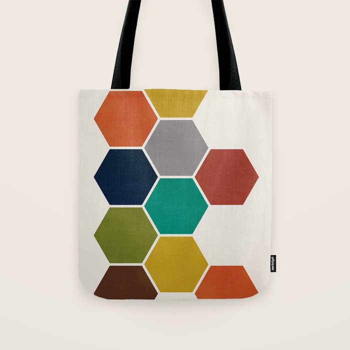 Mid-Century Modern Honeycomb Tote Bag Gallery Image 1
