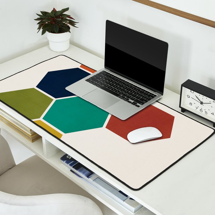 Mid-Century Modern Honeycomb Desk Mat Gallery Image 2