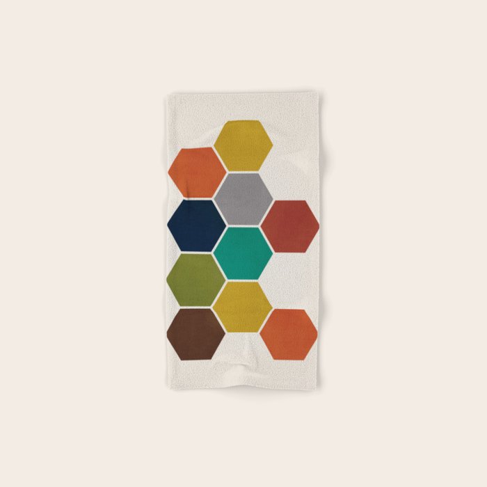 Mid-Century Modern Honeycomb Bath Towel Gallery Image 1