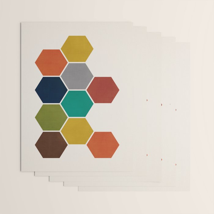 Mid-Century Modern Honeycomb Wrapping Paper Gallery Image 3