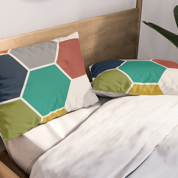 Mid-Century Modern Honeycomb Pillow Sham Gallery Image 2