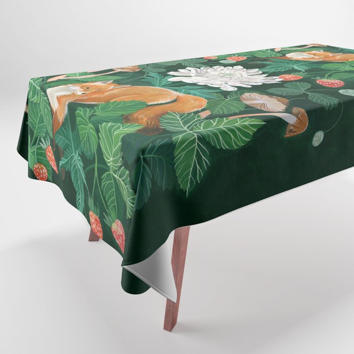 Strawberry Fox Tablecloth Gallery Image 1