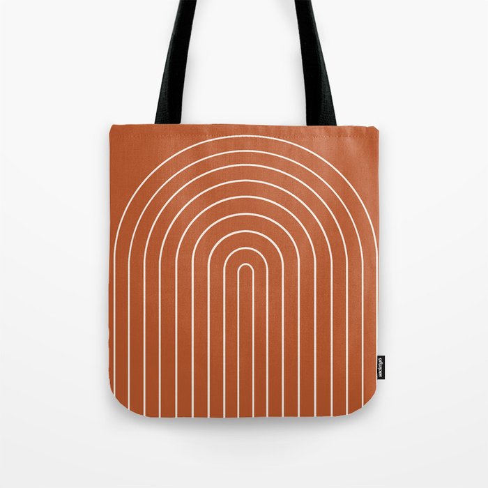 Minimal Arch XX Red Modern Geometric Lines Tote Bag Gallery Image 1