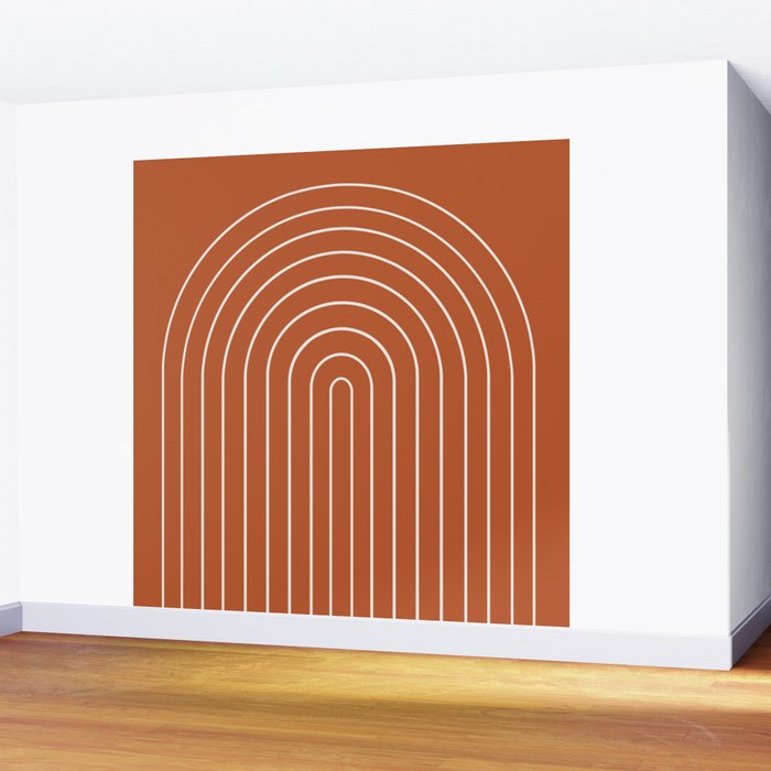 Minimal Arch XX Red Modern Geometric Lines Wall Mural Gallery Image 2