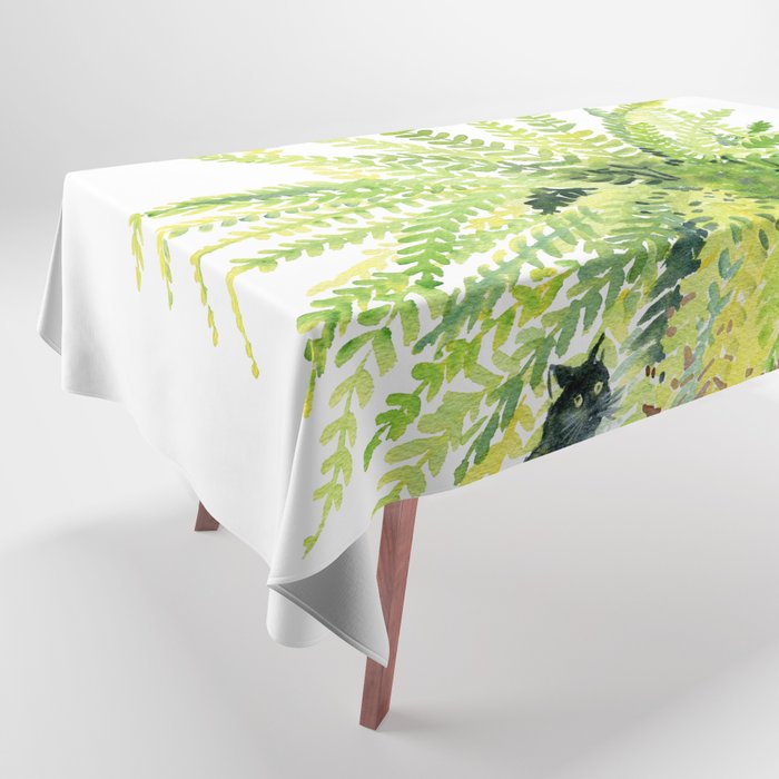 Cat and Fern Tablecloth Gallery Image 1