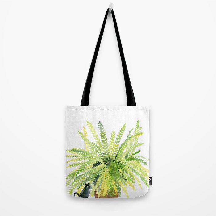 Cat and Fern Tote Bag Gallery Image 2