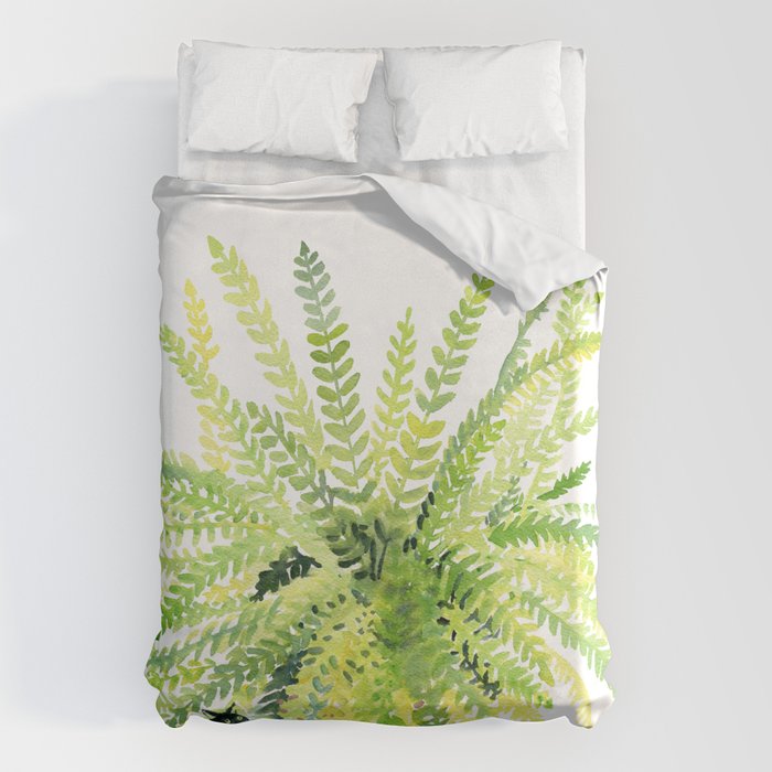 Cat and Fern Duvet Cover Gallery Image 1