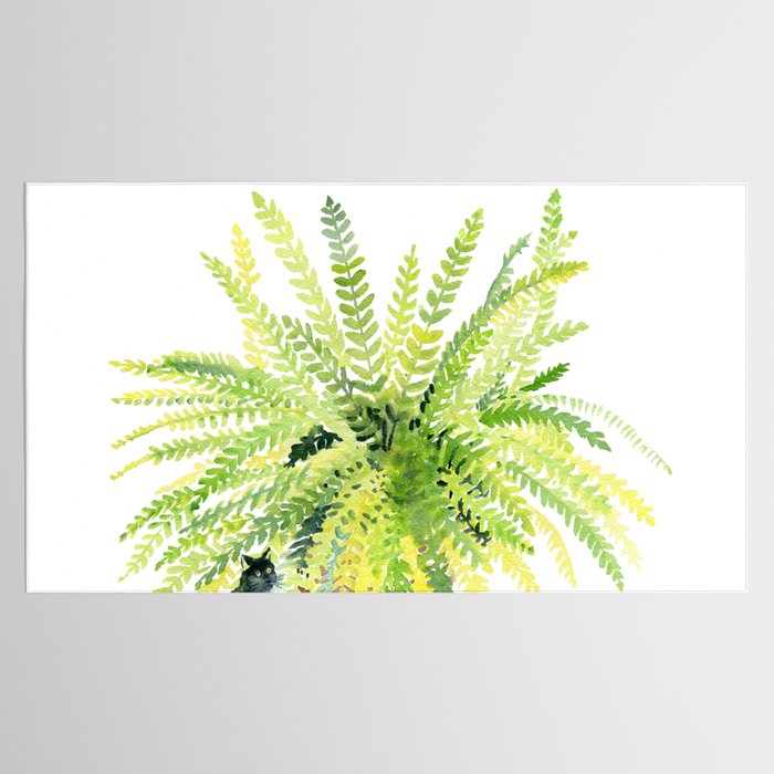 Cat and Fern Tablecloth Gallery Image 2