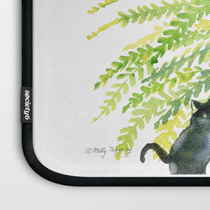 Cat and Fern Laptop Sleeve Gallery Image 3