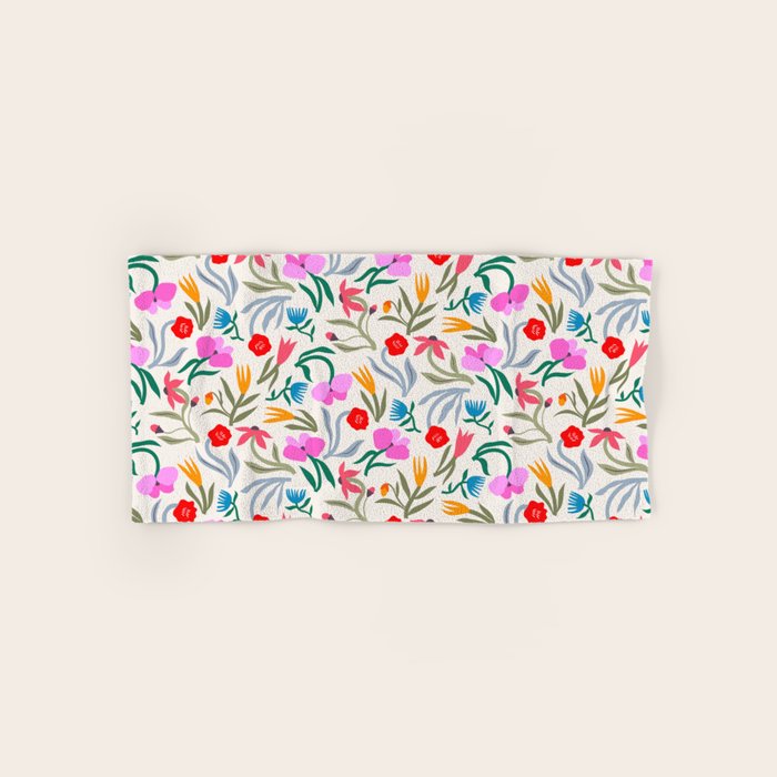 Wild Botanica Bloom - Romantic Abstract Floral Pattern Bath Towel Gallery Image 1