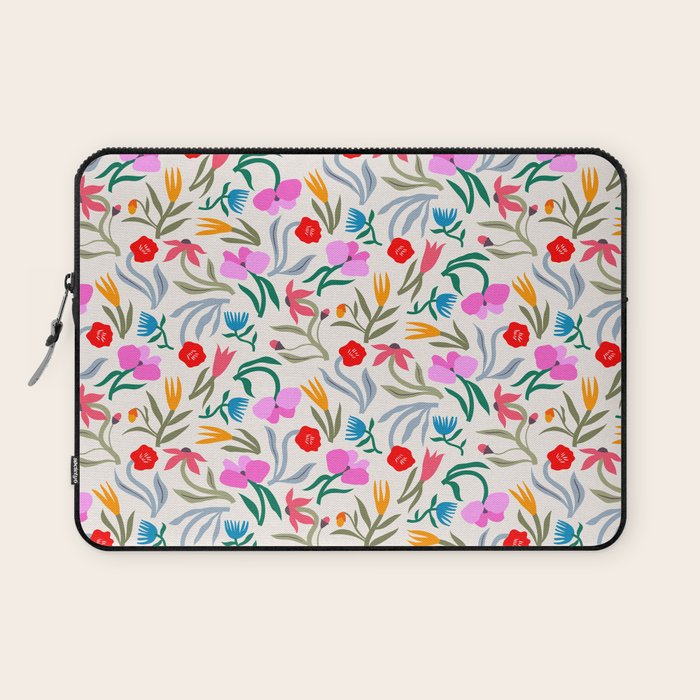 Wild Botanica Bloom - Romantic Abstract Floral Pattern Laptop Sleeve Gallery Image 1