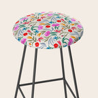 Wild Botanica Bloom - Romantic Abstract Floral Pattern Stool Gallery Image 2