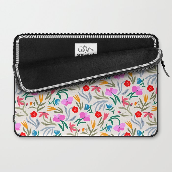 Wild Botanica Bloom - Romantic Abstract Floral Pattern Laptop Sleeve Gallery Image 2