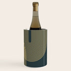 Geometric Lines Rainbows 19 in Slate Blue Gold Wine Chiller Gallery Image 3